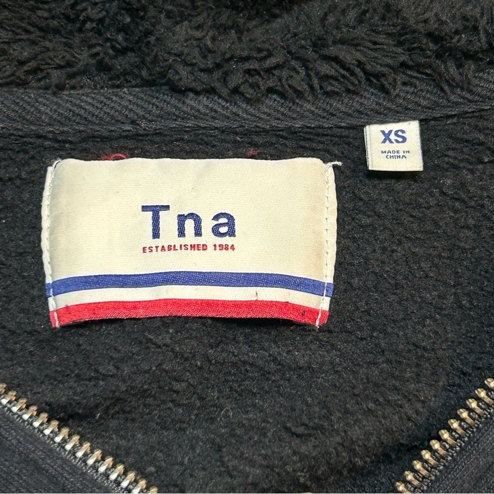 Aritzia Tna Teddy Fleece Lined Half Zip Hoodie Jacket Black Size XS - Picture 4 of 8